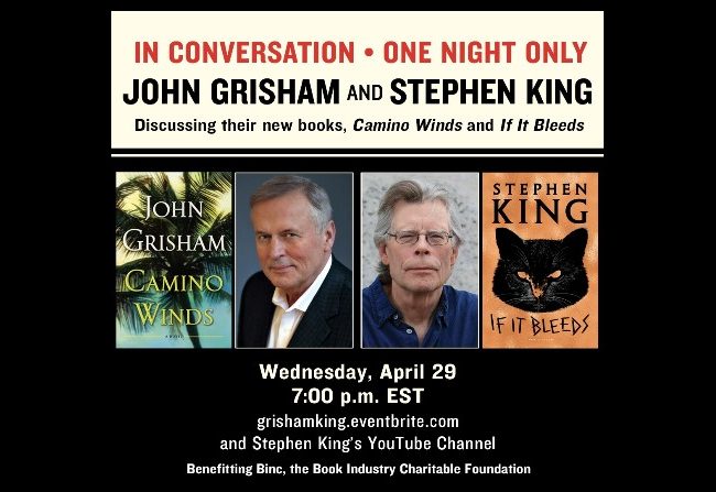 Stephen King y John Grisham juntos en un evento virtual